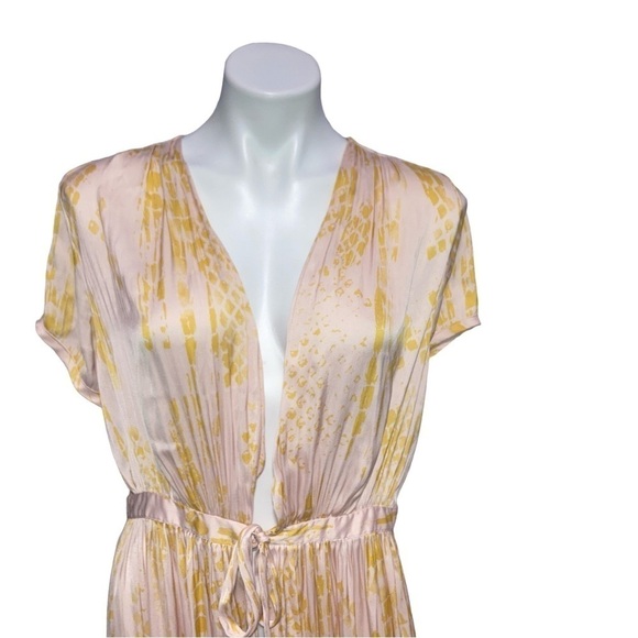 INTIMATELY Free People Silky Rose Gold & Yellow Maxi Dress Women’s Medium - Picture 2 of 6